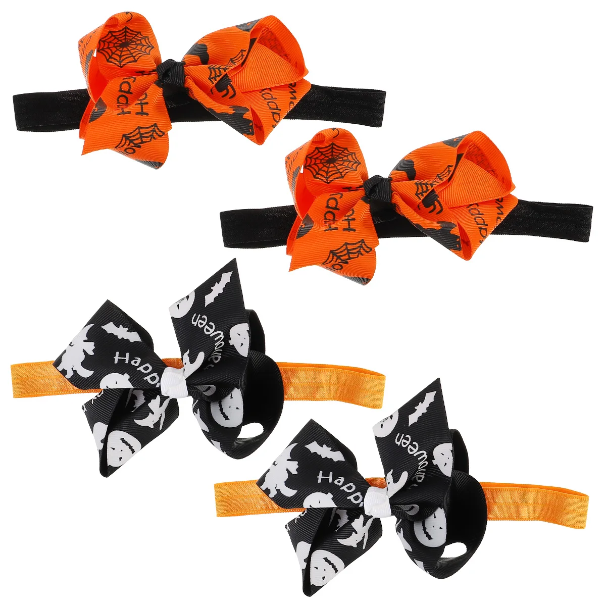 

4 pcs Baby Headband Bright -Friendly Material Decorative Hair Ornament Newborn Kids Party Baptism Use for Halloween