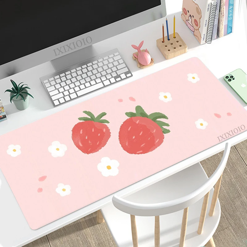 Kawaii Cute Fruit Mouse Pad Gaming XL HD Custom New Large Mousepad XXL keyboard pad Playmat Non-Slip Carpet PC Table Mat