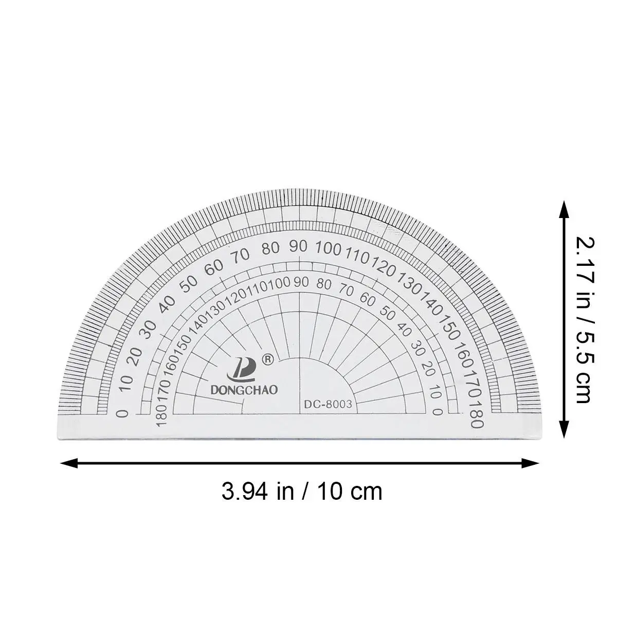 

10pcs Clear Plastic Protractor Math Protractor 180 Degrees Protractor For Angle Measurement Student School Office Supply