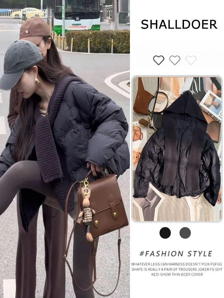 

Bla Fluffy Warm Cotton Jaet Outerwear Loose Fit Super Slimming Winter Coat for plus Size Women Korean Sle Commute Faion