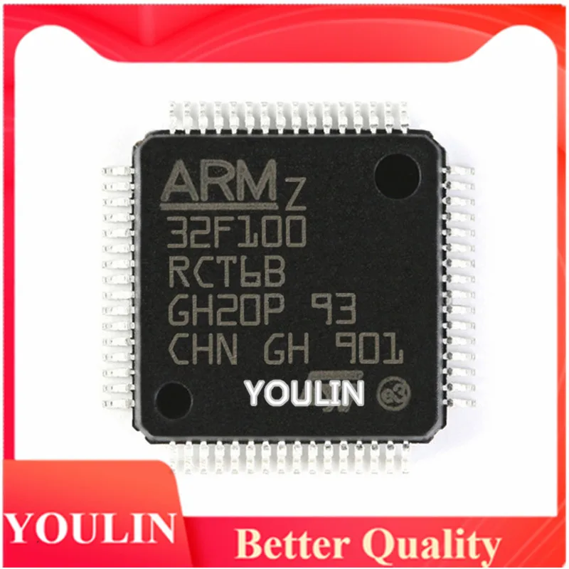 2pcs New genuine STM32F100RCT6B ARM microcontroller chip 32-bit microcontroller MCU LQFP64 100RCT6B