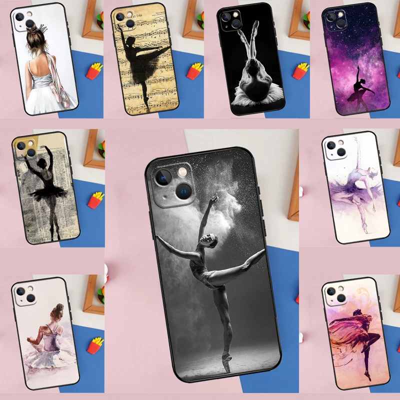 Ballerina Girl Dancing Case For iPhone 12 11 14 13 16 Pro Max XS X XR 6S Plus 13 12 Mini Cover Funda