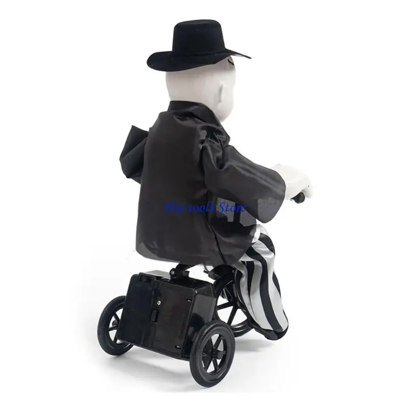 X37E Rolling Child Character Display Accent with Sound Activation, Two-Way Wheel Action, and Battery Operation for Parties