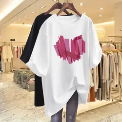 Women Lover Printed T-shirt Summer Short Sleeve Cotton Pullovers New Casual Tops