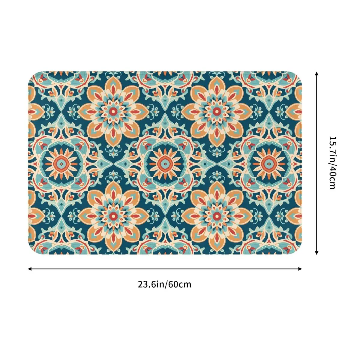 Moroccan Tile Pattern Non-slip Doormat Floor Mat Cushion Carpet Rug for Kitchen Entrance Home Bedroom Footpad Mats