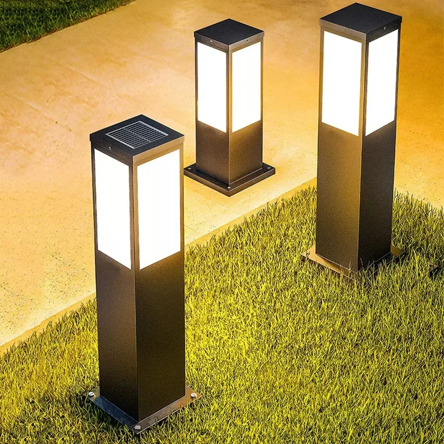 E27 Outdoor Solar Lawn Lamps LED Waterproof Garden Landscape Pathway Light Patio Courtyard Driveway Pillar Light