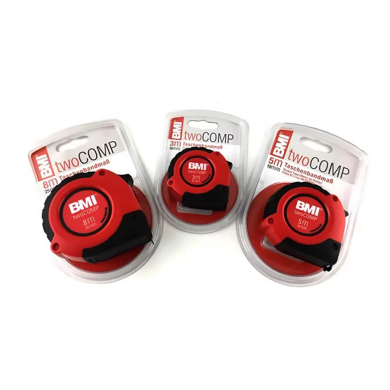 BMI 2m/3m/5m/8м Compact Wide Blade Magnetic Tape Measures with mm Graduation for Designer, Decorator NO.472 241|472 541