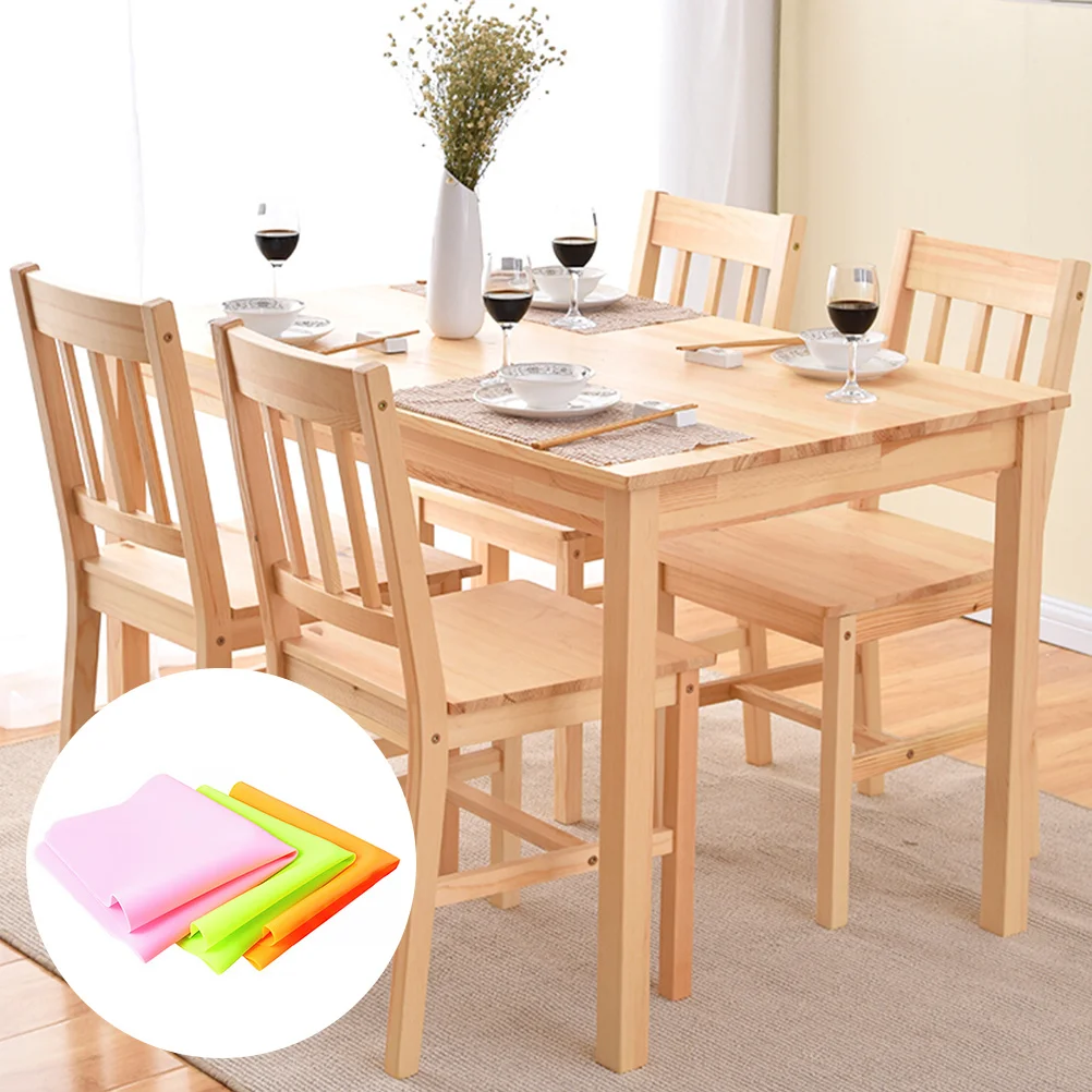 

3Pcs Silicone Table Mat Heat Insulation Non-Skid Soft Durable Practical Home Restaurant Use Table Mat