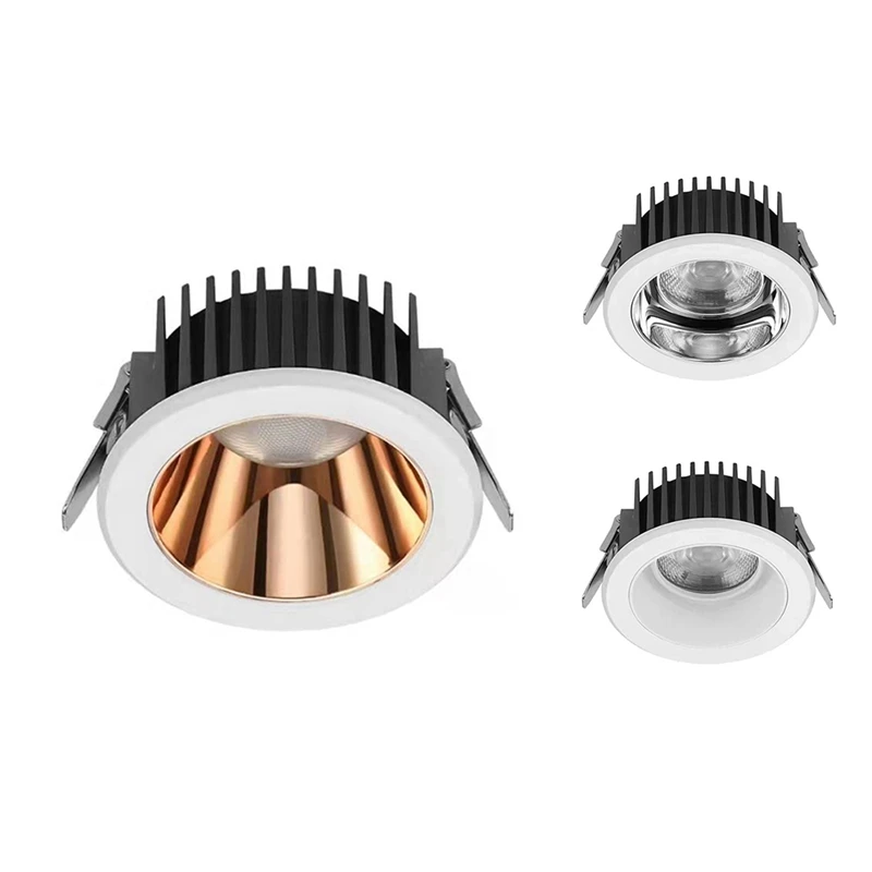 Anti-Glare Led Reflector Spotlight Narrow Embedded Ultra-Thin 12W Led COB Downlight For Dining Corridor Room Lighting