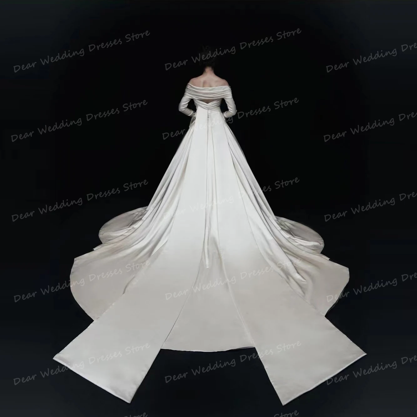 Squisito treno staccabile abiti da sposa sirena da donna Sexy senza spalline pieghe abiti da sposa in raso con spalle scoperte abiti formali