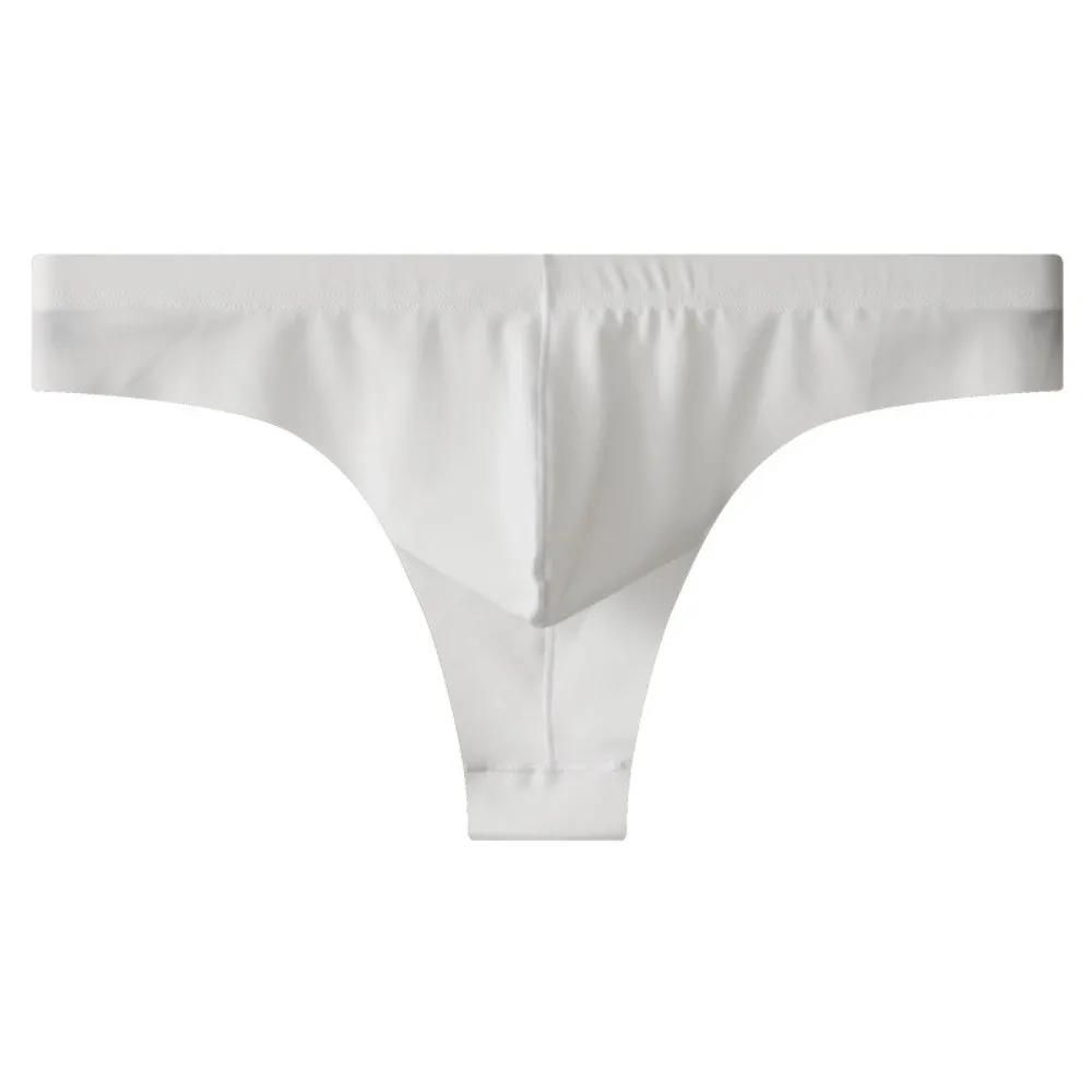 Breathable Low Waist Men Ice Silk Thongs Thin Solid Color Men's Panties Lingerie Underwear Male Briefs Sports