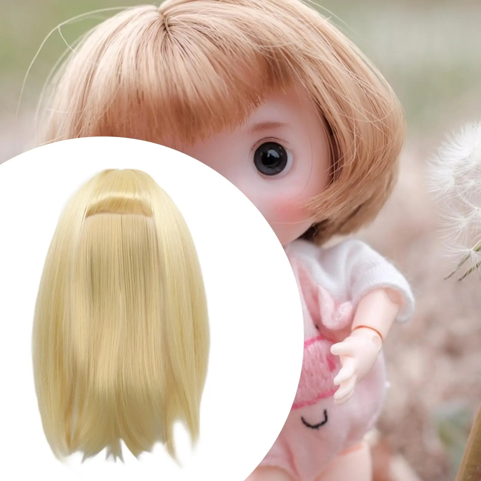 

Парик из волос куклы BJD, замена фигурок, мягкий декор, прочный Accs, высокотемпературный шелк ручной работы, ручная работа, парик куклы, поделки своими руками