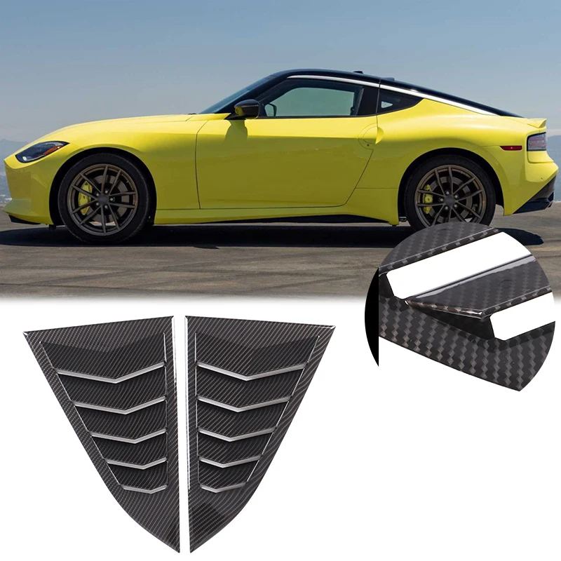 

For Nissan Z RZ34 400Z Fairlady Z 2021-2025 ABS Carbon Fiber Car Rear Door Louver Window Frame Trim Cover Exterior Accessrories