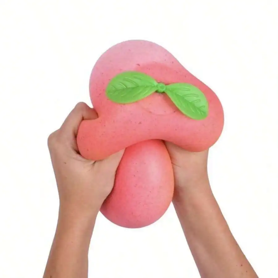 

3x3in Squeezy Peach Squishy, Slow Rebound Sensory Fidget Desk Relaxation Anxiety Relief Toy