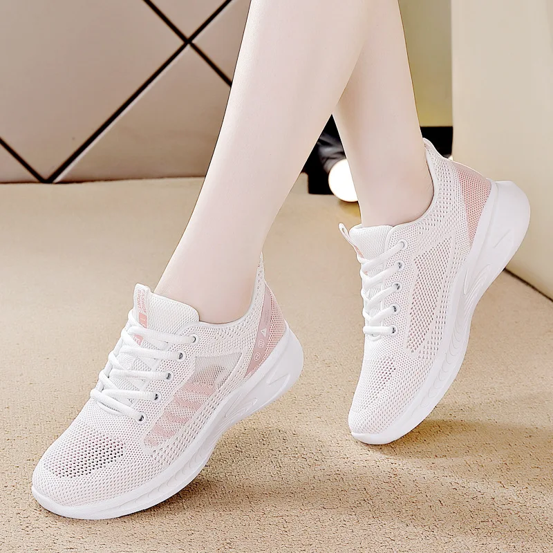 Mode Vrouwen Lichtgewicht Sneakers Loopschoenen Outdoor Sportschoenen Ademend Mesh Comfort Fitness Gym Schoenen Lace Up Tenis