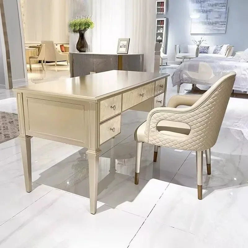 Desk bedroom new dresser makeup table high-end study solid wood storage locker