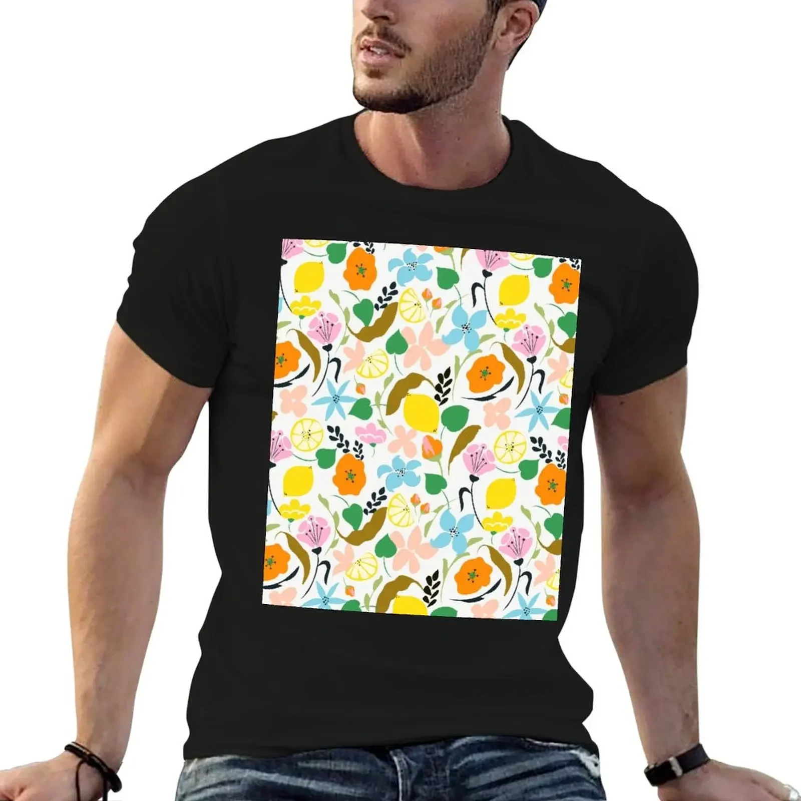 Lemon Botanicals #pattern #botanical T-Shirt quick-drying hippie clothes aesthetic clothes animal prinfor boys men clothing