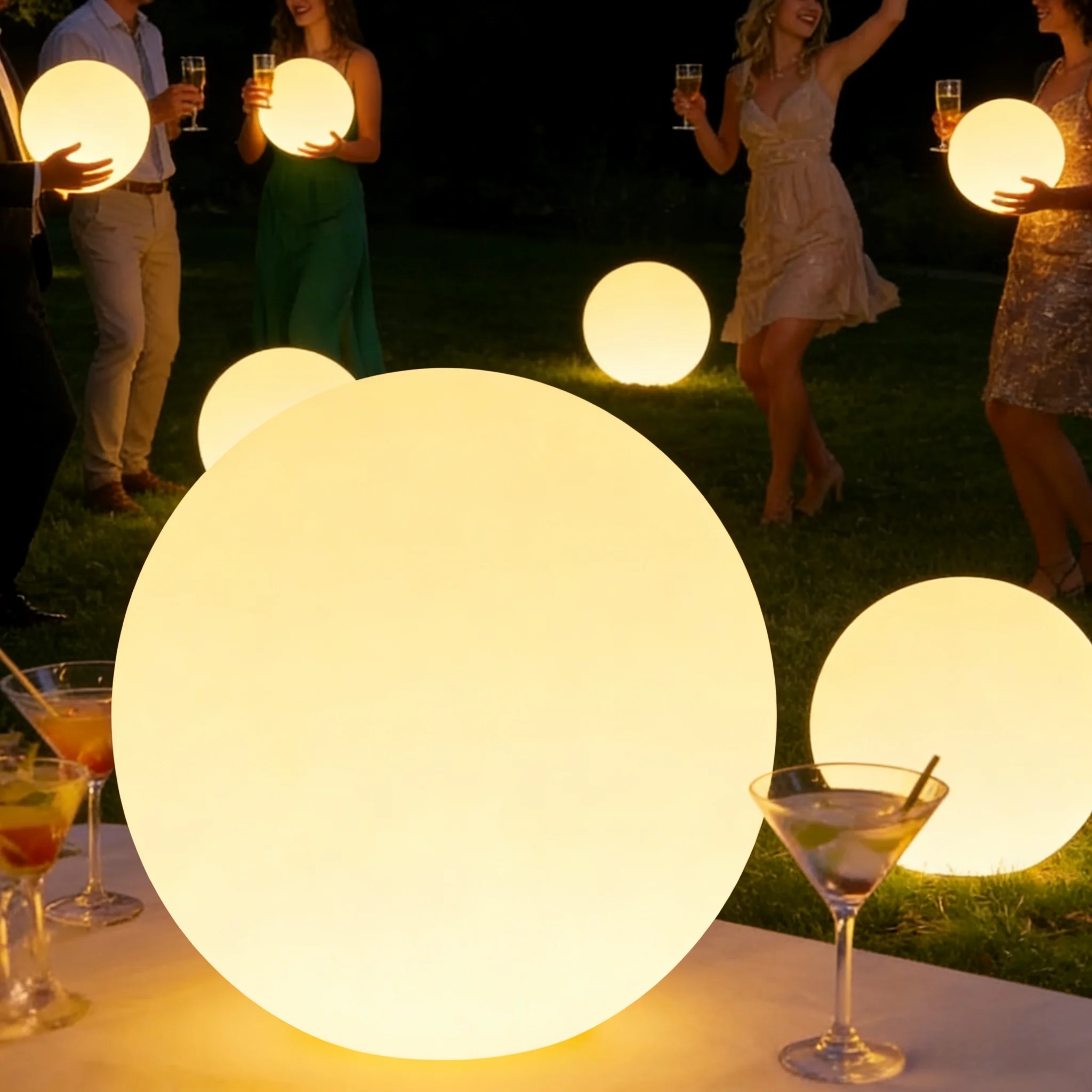 200CM Plastic Garden Swimming Pool Floating LED Light Acrylic Shade Solar/DC/Battery Powered IP65 Rated 360 Beam Angle Dimmable