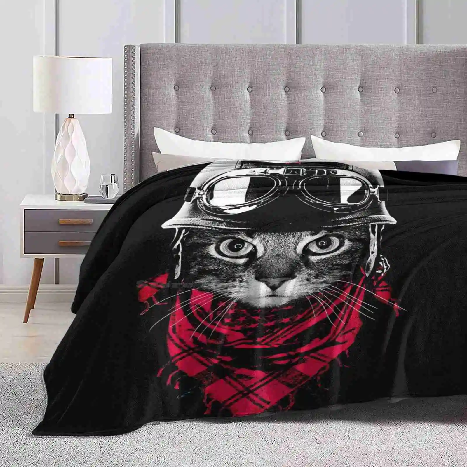 Adventurer Cat Four Seasons Comfortable Warm Soft Throw Blanket Cute Cat Adventurer Pilot Cute Animals Trending Pop Culture