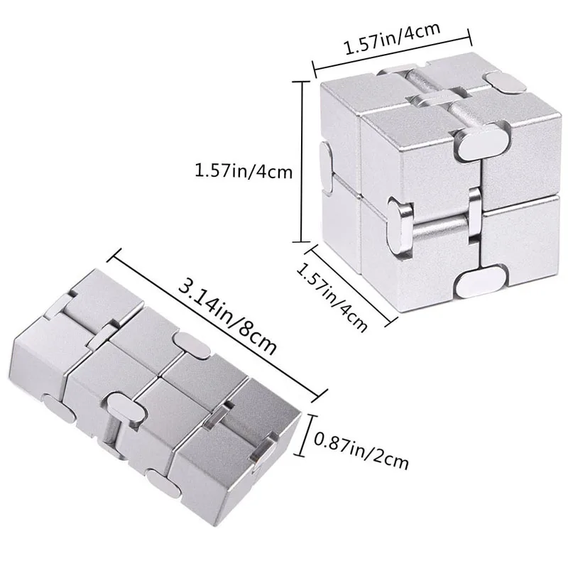 인피니티 큐브 피젯 장난감, 금속 헤비 큐보, 자폐증 불안, 스트레스 해소, 성인 어린이