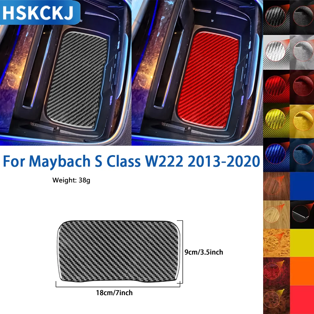 

For Maybach S Class W222 2013-2020 Carbon Fiber Central control water cup pad Panel Car Interior Accessories Decorative Stickers
