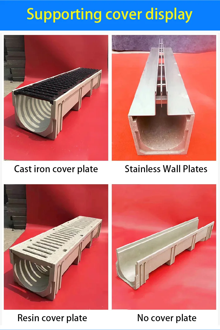 SMC Drainage Ditch custom.High Quality Linear Drainage Ditch 304 Stainless Steel Cover Plate Ditch