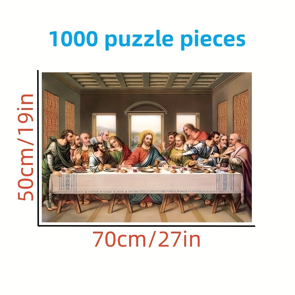 

The Last Supper, 1000 DIY puzzles, thick and durable adult seamless puzzles specially designed for birthdays, Halloween, Thank