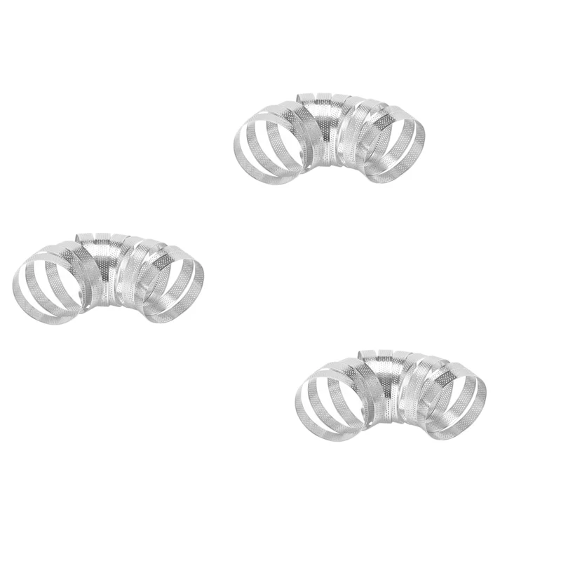 

ABWZ-30Pcs Circular Tart Rings With Holes Stainless Steel Fruit Pie Quiches Cake Mousse Mold Kitchen Baking Mould 10Cm