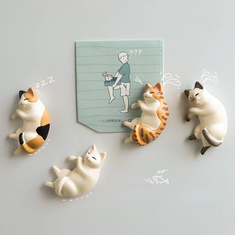 Cute little animal cat decorative stickers 3d refrigerator magnets cartoon magnets