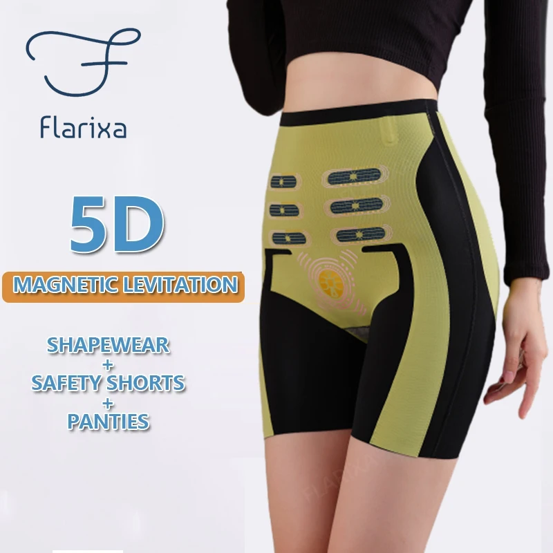 Flarixa 5d schwebe hohe taille hip lift frauen shape wear shorts dünne slim fit yoga boxer nahtlose flache bauch sicherheit hosen M-2XL