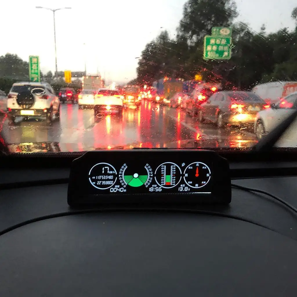 

X90 PMH KMH Slope Meter Inclinometer Altimeter Car HUD Automotive
