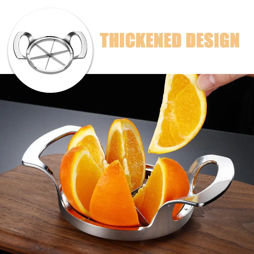 

Stainless Steel Fruit Slicer Orange Cutter Thickened Safe Non-Slip Kitchen Tool for Lemons Tomatoes Orange Slicer Peeler
