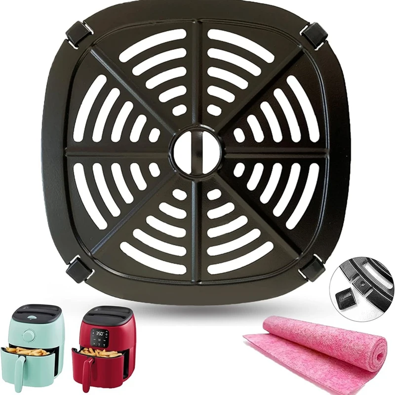 Plaque de gril carrée améliorée pour friteuse à air, pièces de rechange, Instants, Dspatule, 2.6QT