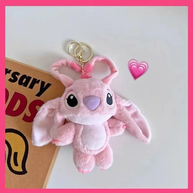 Disney-Porte-clés Stitch pour enfants, pendentif de dessin animé, couple de beurre, mignon, mode, décoration de sac à dos, jouet pour enfants, cadeau d'anniversaire