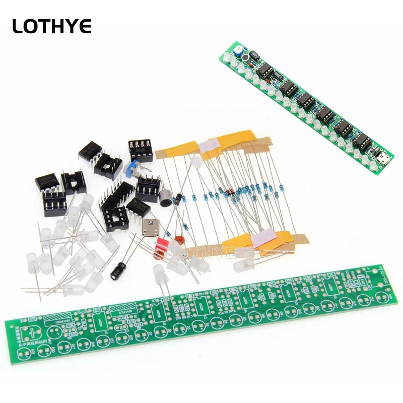 USB Stimme Aktiviert LED Licht Audio Musik Spektrum DIY Elektronische Kit Auto Lautstärke Anzeige Elektronische Produktion Suite