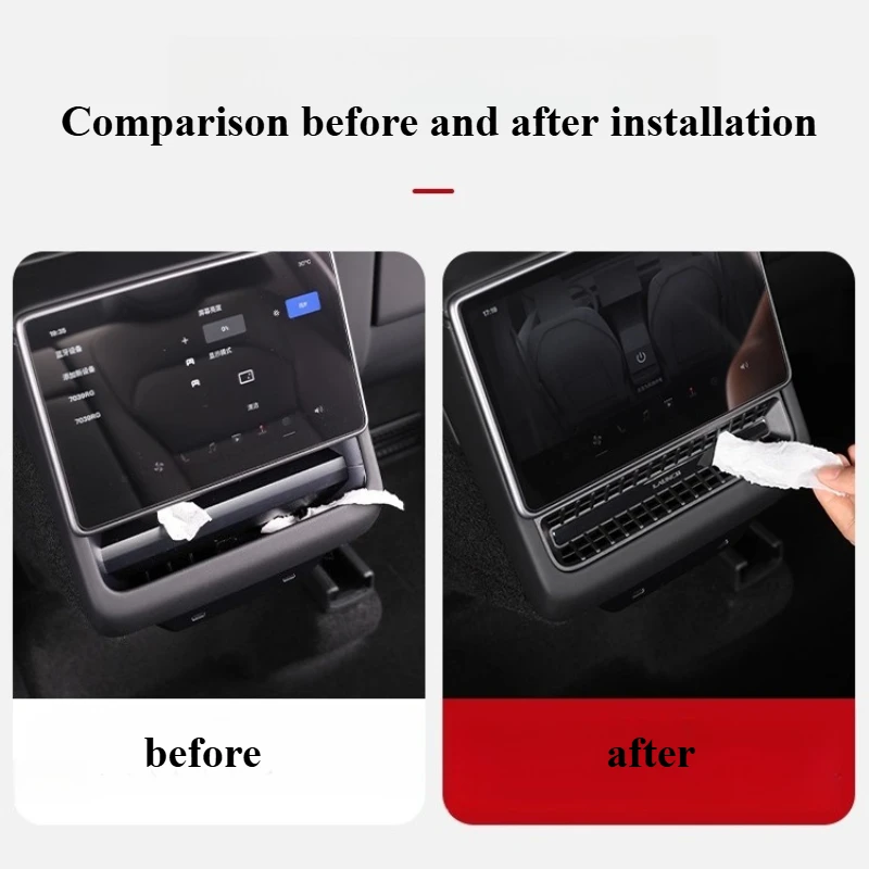 For Tesla Model 3/Y Highland Rear Air Conditioner Out of Trend Protective Cover Car Decoration Accessories Under The Seat Tools