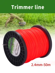 Diameter 2.4mm Round Nylon Grass Trimmer Line Rope 50meter Grass Weed Trimmer String Line Rope for Park Garden 1 Pc