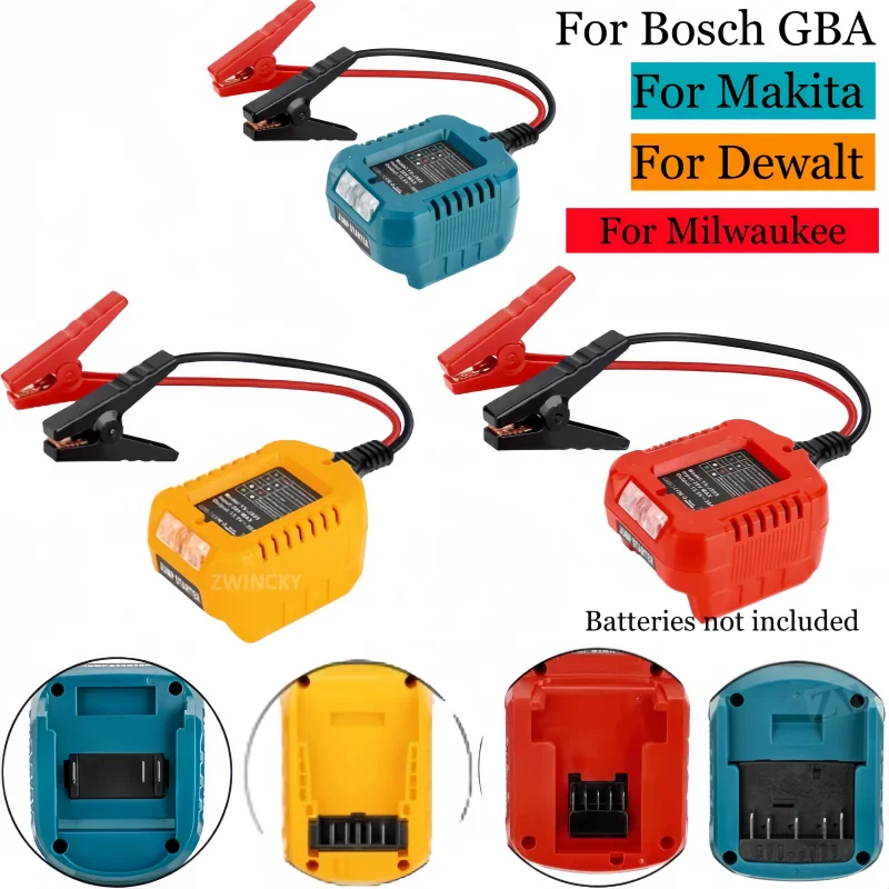 

Перемычка, адаптер зарядного устройства для аккумуляторов Dewalt/Makita/Milwaukee/Bosch 18 В, кабель для повышения запуска аккумулятора автомобиля