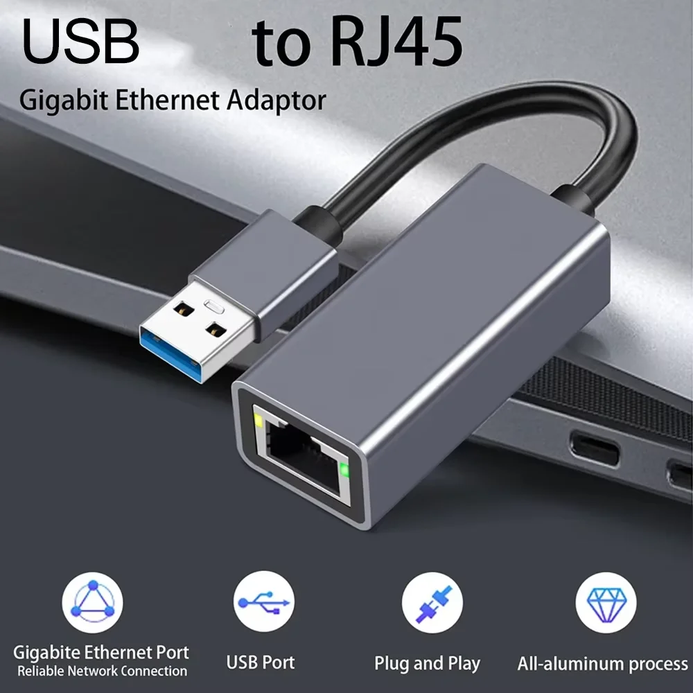 USB Ethernet Adapter 100/1000Mbps Network Card For PC Windows XP 7 8 10 Android USB Lan Internet Cable