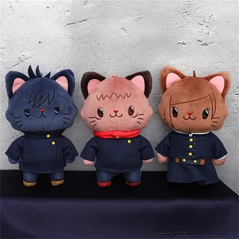 15cm Jujutsu Kaisen Plush Doll Cat Pendant Anime Characters Surrounding Cute Ornament Collection Unisex Desktop Display Gift Toy