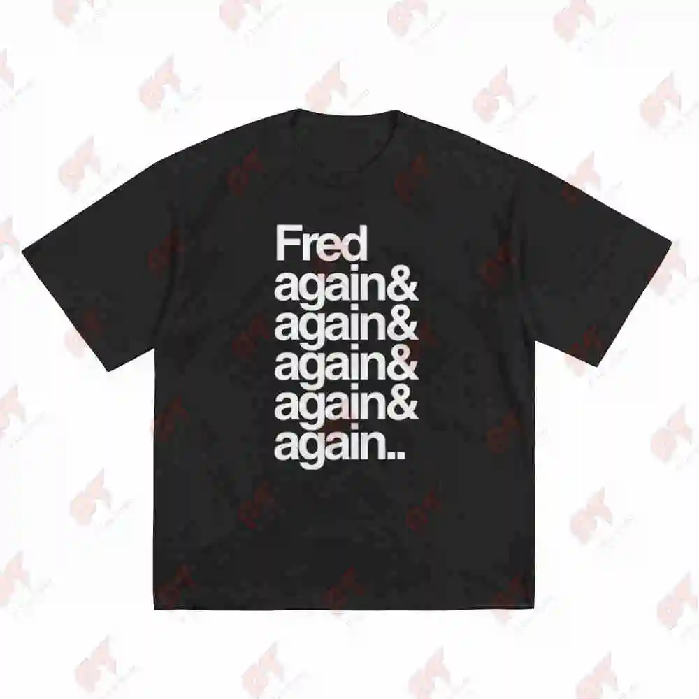 Fred Again Bold White Print Short Sleeve Tee 100% Cotton T-Shirt