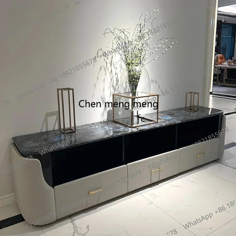 

Итальянский светлый роскошный мраморный шкаф для телевизора, вилла, напольный шкаф для гостиной