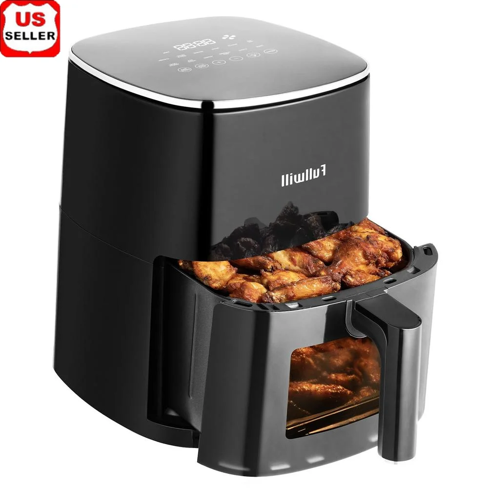 

6QT Air Fryer with Viewing Window 5-in-1 Multi-Function Air Fry Roast Bake Reheat Dehydrate 7 One-Touch Presets Easy Cleanup