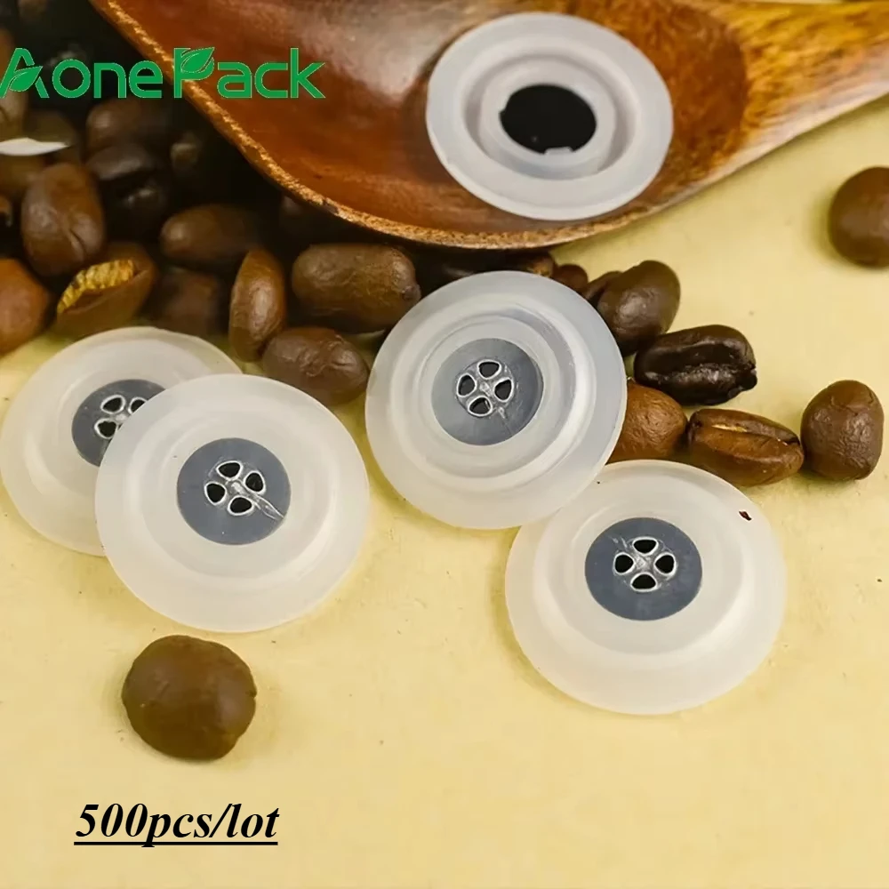 

500pcs Hight Quality Plastic One Way Air Coffee Valve with Degassing Valve for Coffee Bean Powder Food Packaging