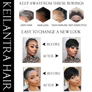 Kurze braune Perücke Pixie geschnitten für schwarze Frauen, maschinelle Perücken, farbenfrohe brasilianische Perücke, menschliches Haarperücken Hauptverkäufe Perse terk - №6