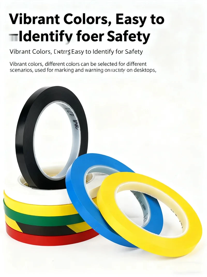 شريط أرضي 3M 741، شريط تحذيري للسلامة، سهل التطبيق والتمزق، يترك بدون بقايا، شريط ملون مقاوم للماء ومقاوم للاهتراء