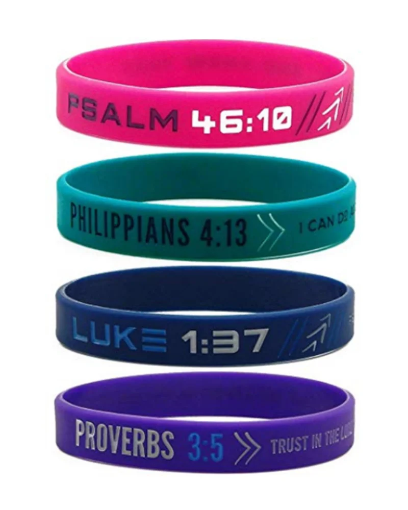 1pc/4pcs bible verse religious rubber bracelet silicone wristband