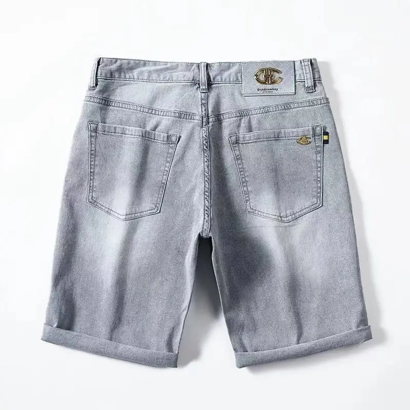 

Light Gray Denim Shorts Men's Summer Thin Pants Men's Five-point Jeans Men's 2025 New Washed Streetwear Clothing Jean Shorts