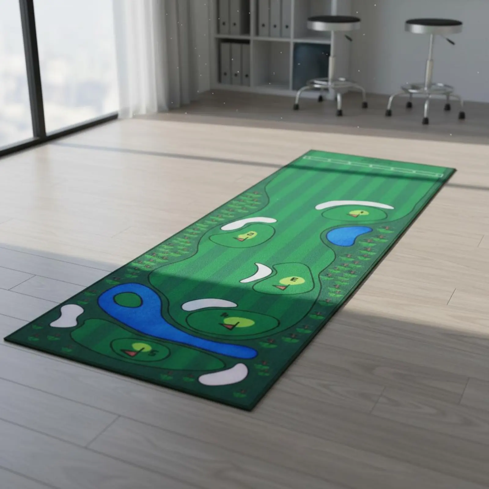 Indoor Putting Mat Anti-Slip Bottom Putting Training Mat Putting Practice Carpet Non-Skid Backing Portable Putting Green - view 3