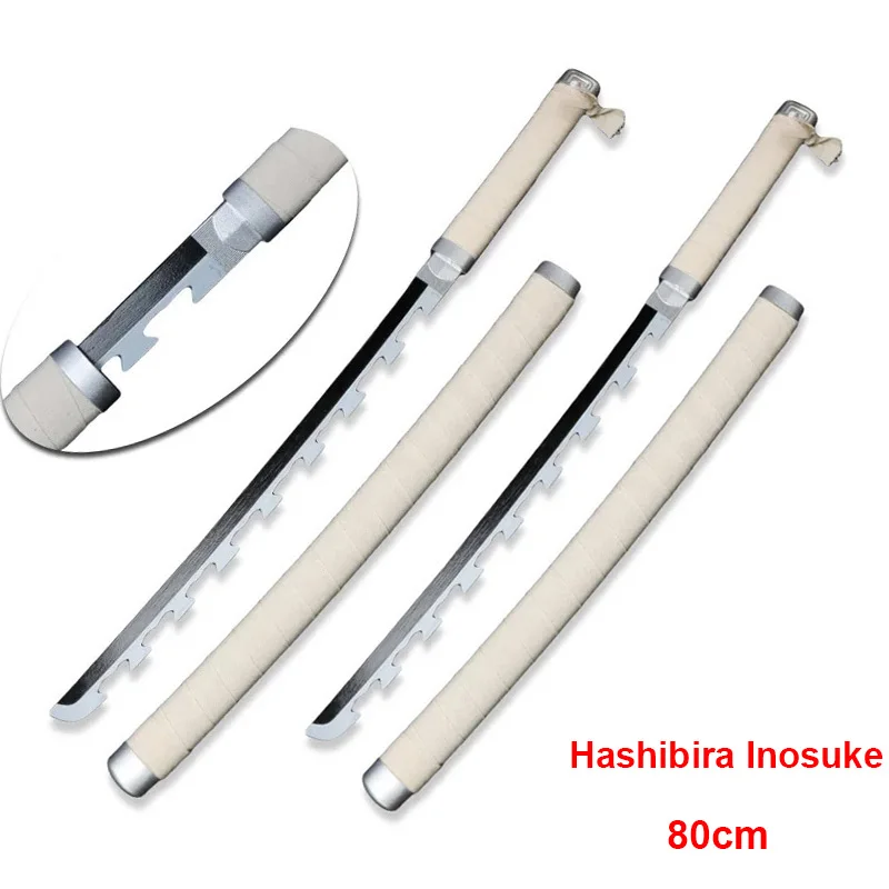 Anime Katana 80cm/31.5" Hashibira Inosuke Character Sword Two sets of equipment Cosplay Weapons Toy Sword Bamboo Blade